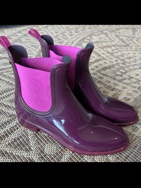 Lemon Jelly Chelsea Rubber Rain/Garden Boot Waterproof Size 39 -US 8-8.5 Pink